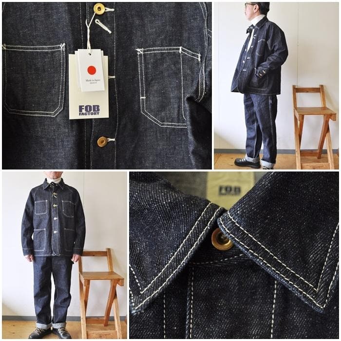 FOB エフオービー　 F2410 カバーオール　ヘンプデニム L