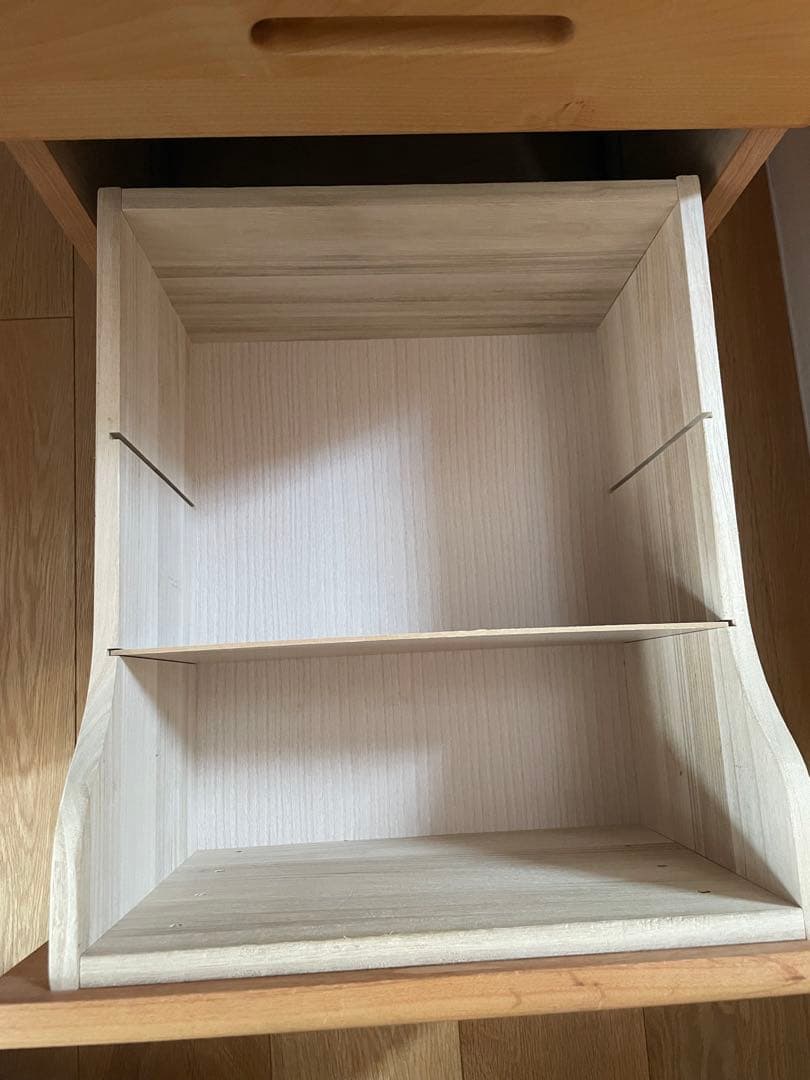 堀田木工所　hotta woody　昇降式　ワゴン　袖机　鍵　学習机　国産　無垢