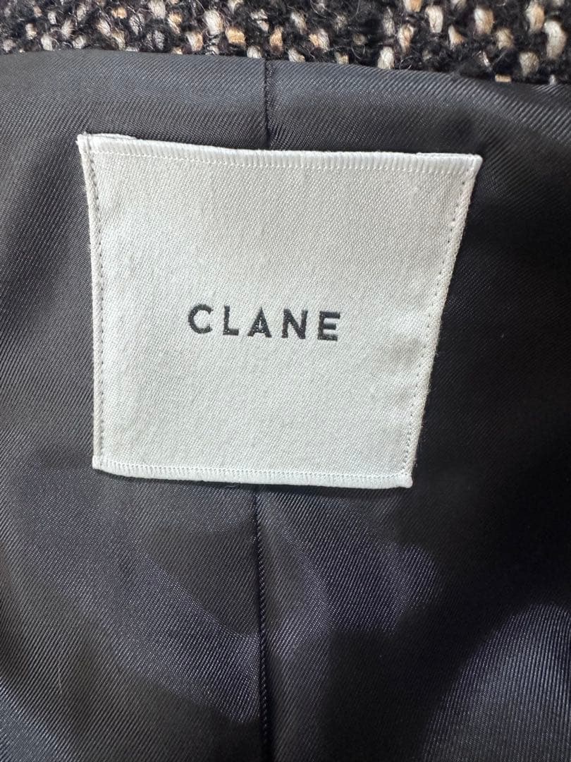 CLANE MIX LOOP TWEED BOX COAT ブラックサイズ1
