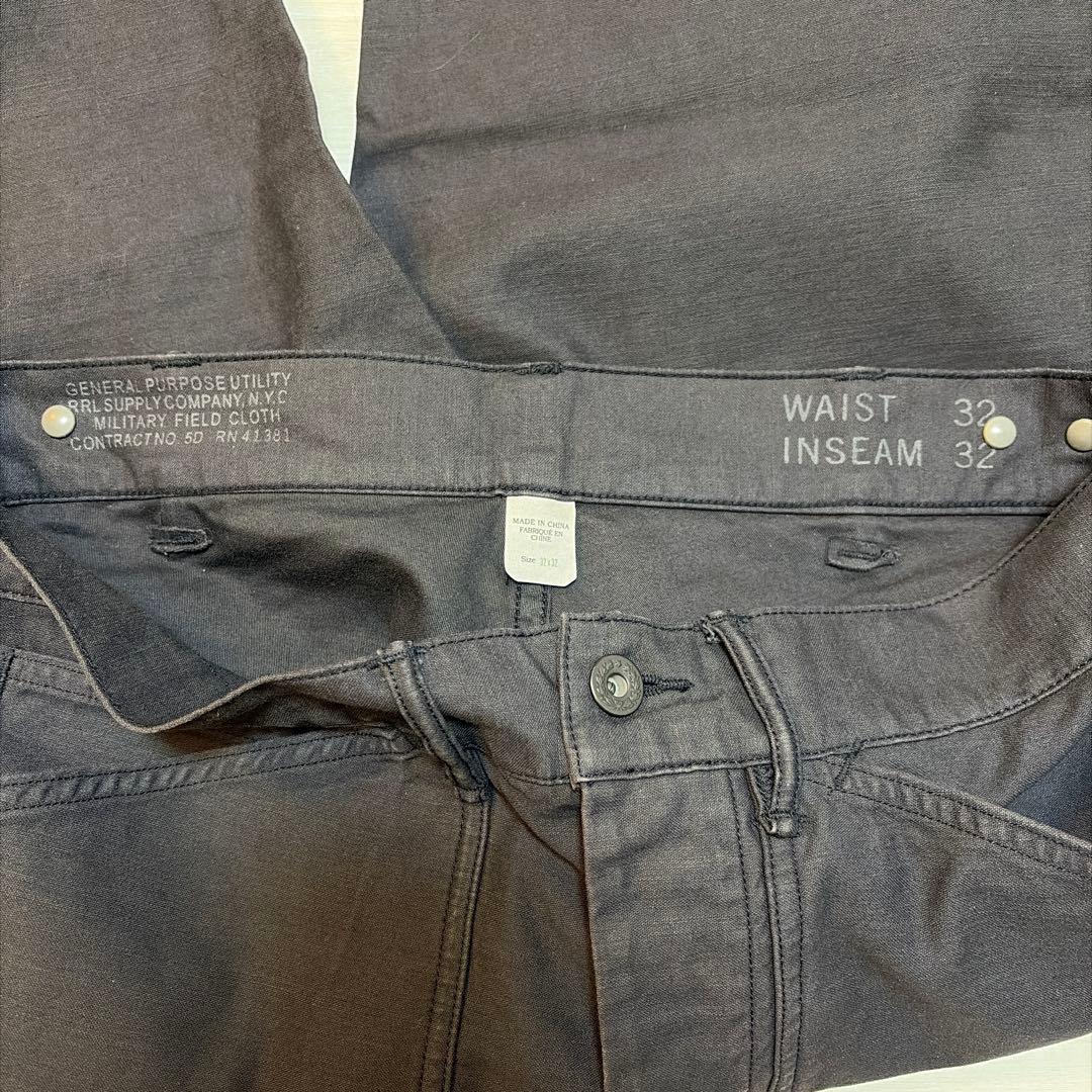 パンツ RRL Black Garment Dyed Baker Pants 32/32