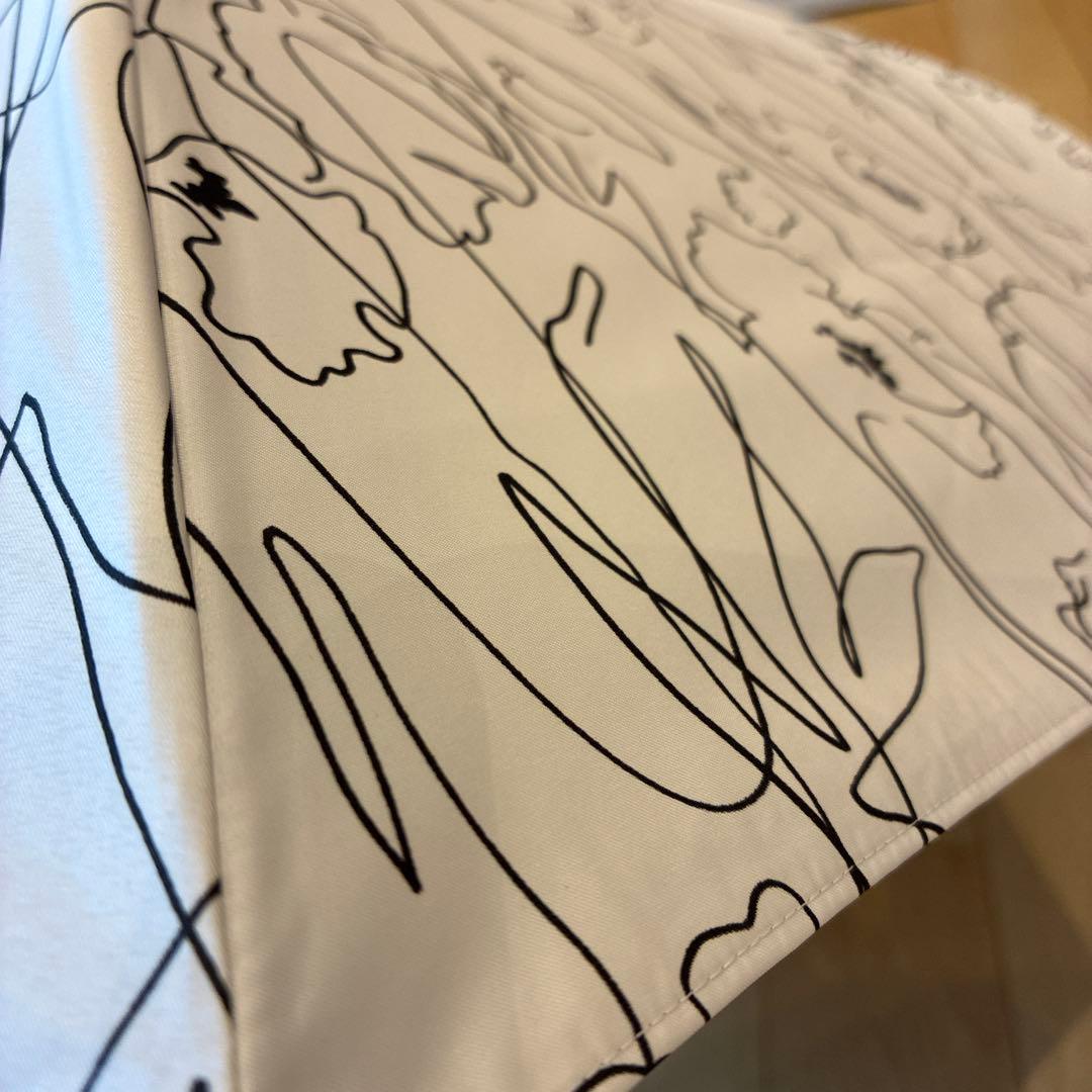 ビューランス　フラワーラインデザイン　ホワイト　晴雨兼用日傘