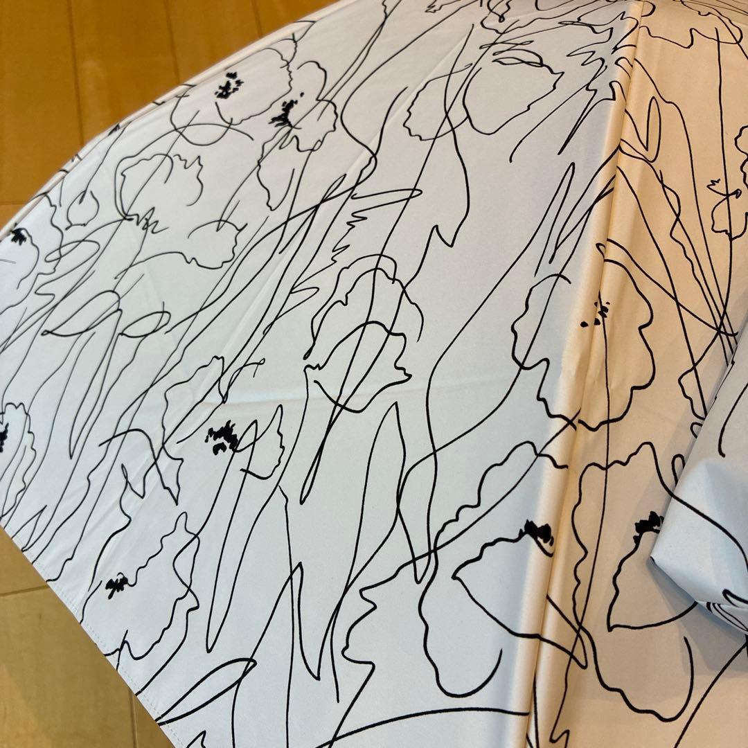 ビューランス　フラワーラインデザイン　ホワイト　晴雨兼用日傘