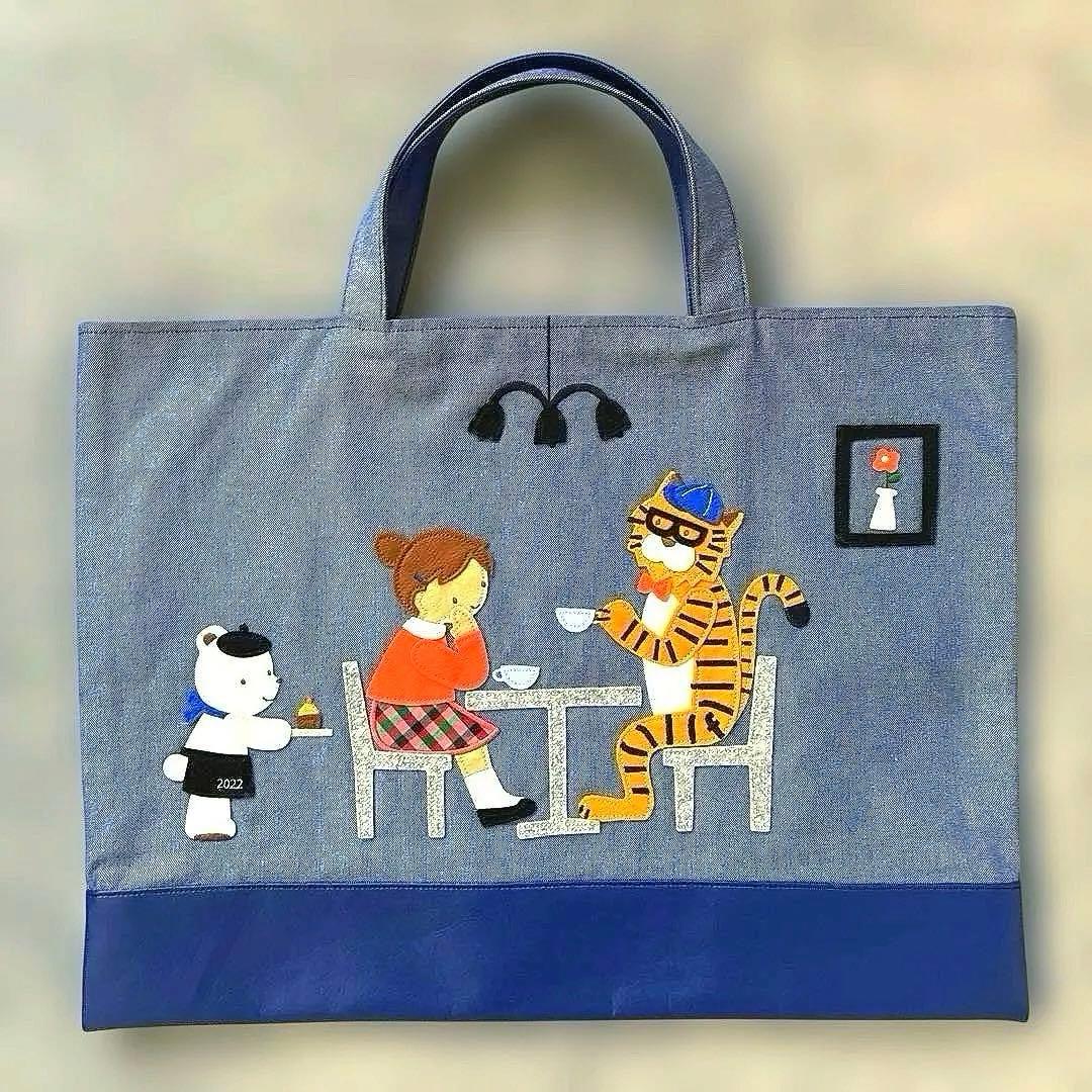 【美品】別注familiar ✖️BEAMS デニム おけいこ バッグ 干支 虎