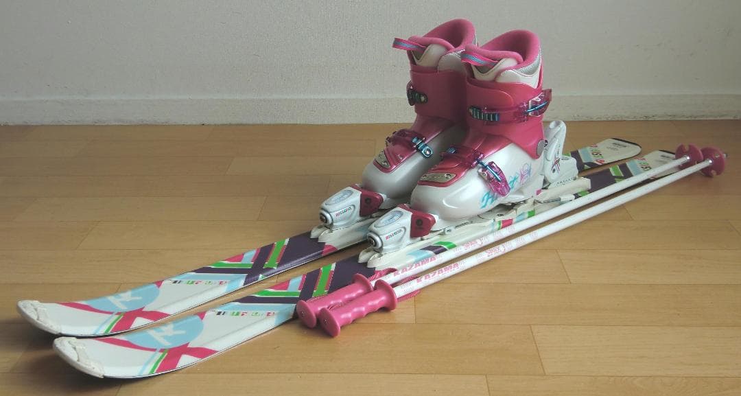 ■■1月限定■送料無料■ロシニョール■子供用スキー4点セット■板120靴22■■