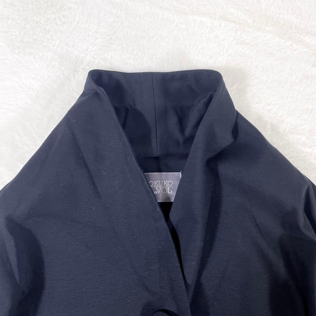 トクコ TOKUKO 1er VOL Aラインコート 黒 星モチーフ 伸縮性