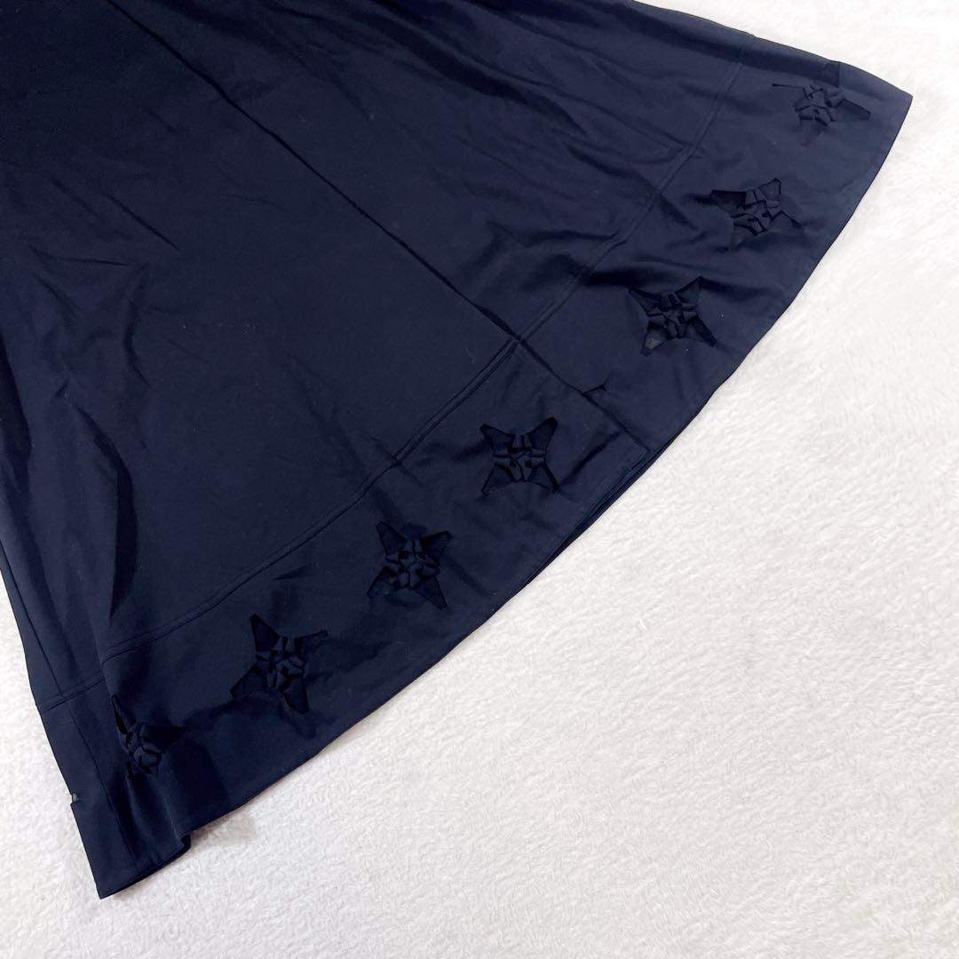 トクコ TOKUKO 1er VOL Aラインコート 黒 星モチーフ 伸縮性