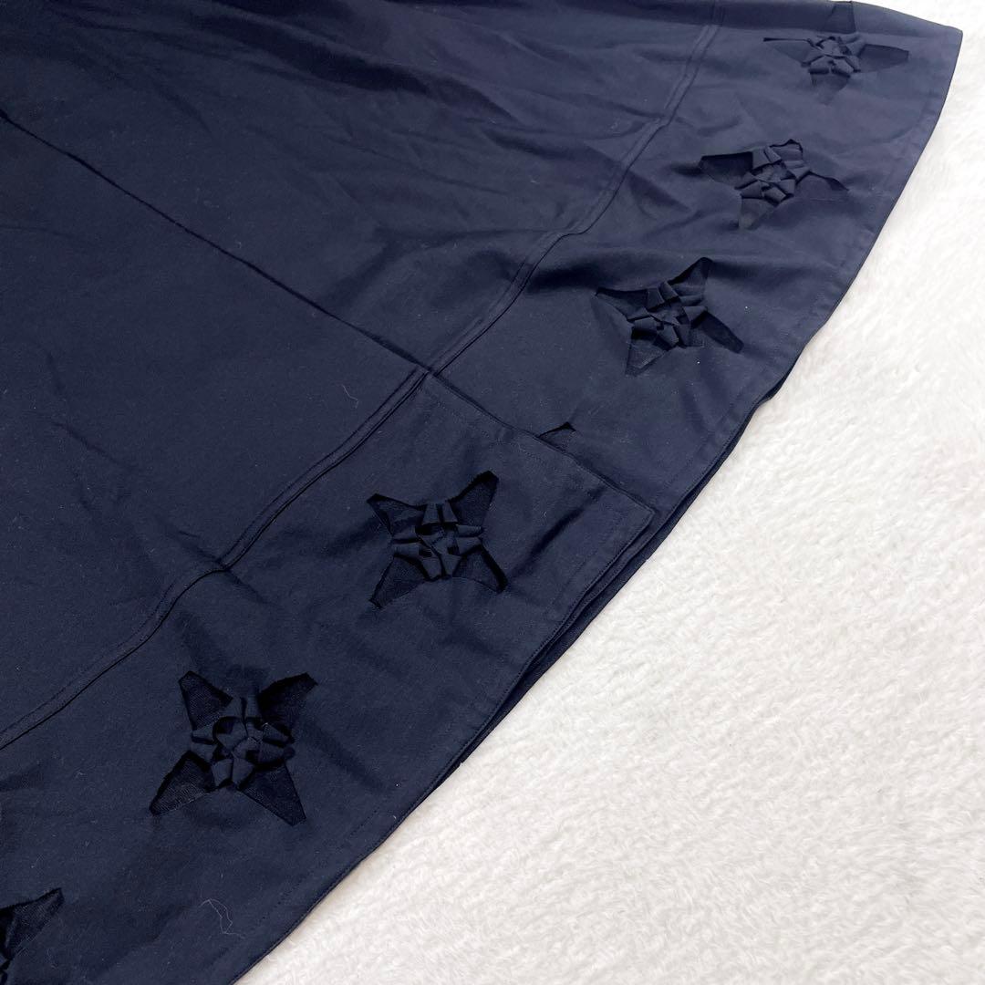 トクコ TOKUKO 1er VOL Aラインコート 黒 星モチーフ 伸縮性