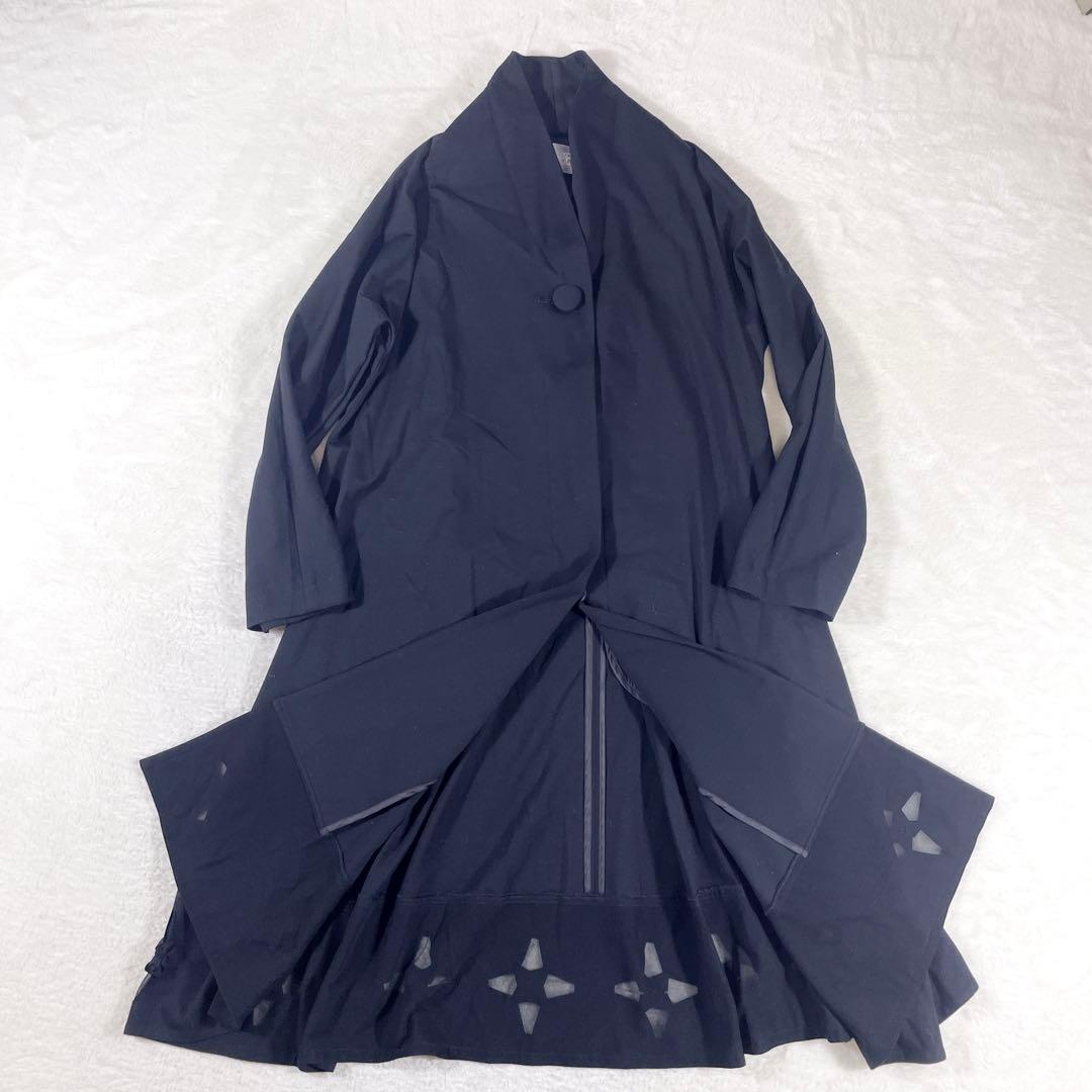 トクコ TOKUKO 1er VOL Aラインコート 黒 星モチーフ 伸縮性