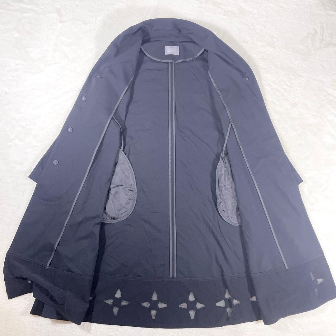 トクコ TOKUKO 1er VOL Aラインコート 黒 星モチーフ 伸縮性