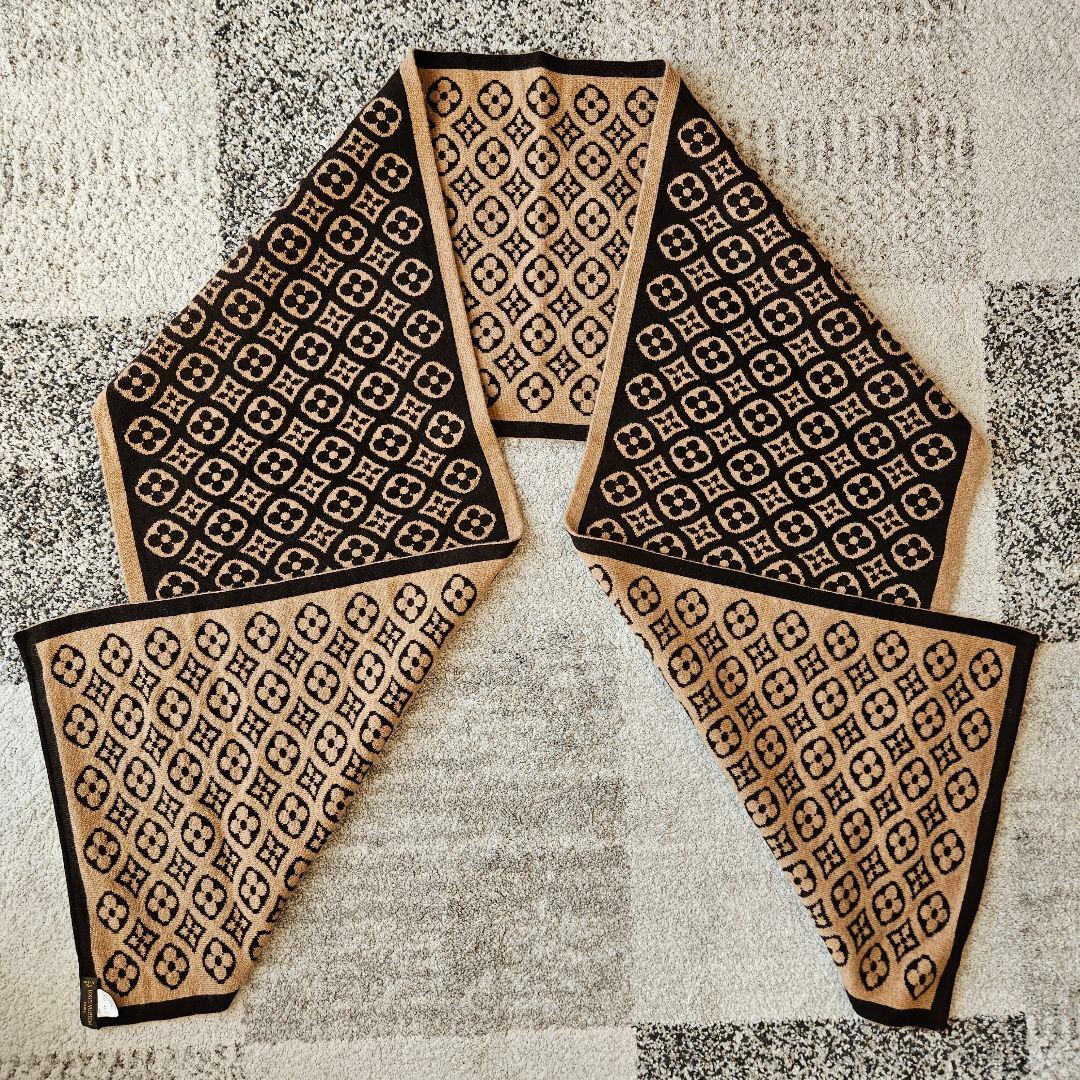 ルイヴィトン カシミヤ100% モノグラムマフラー リバーシブル/ストールバッグ