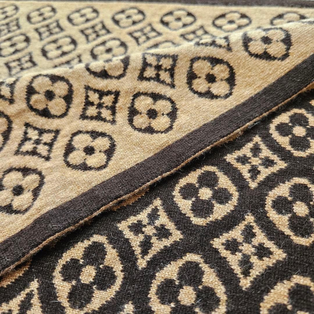 ルイヴィトン カシミヤ100% モノグラムマフラー リバーシブル/ストールバッグ