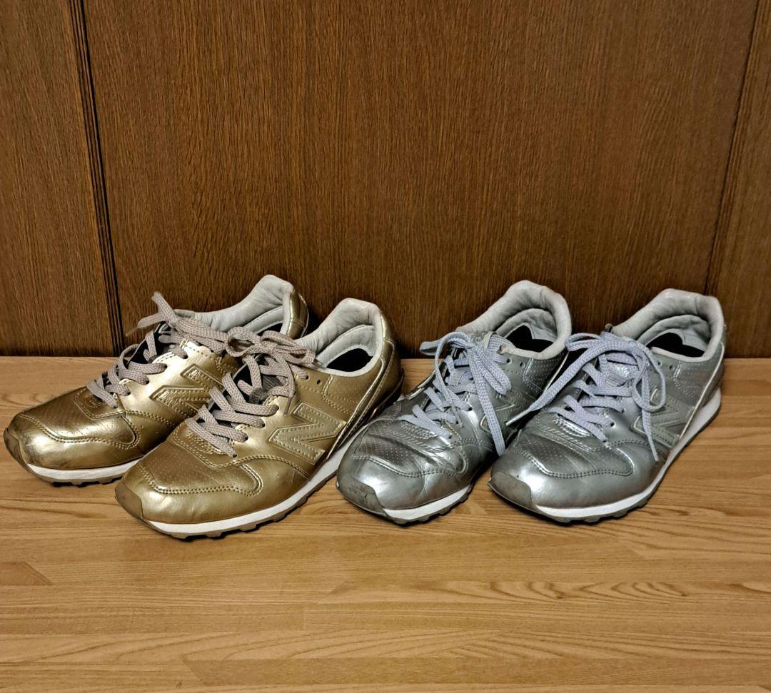 new balance　ゴールド シルバー スニーカー 2足セット996