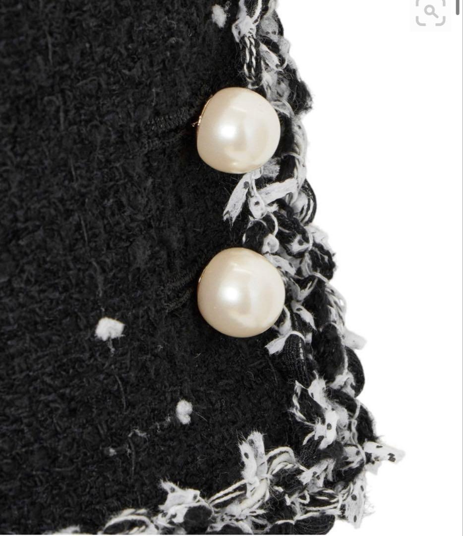 2025年新作ミニドットツイードノーカラー ジャケット　アナイ