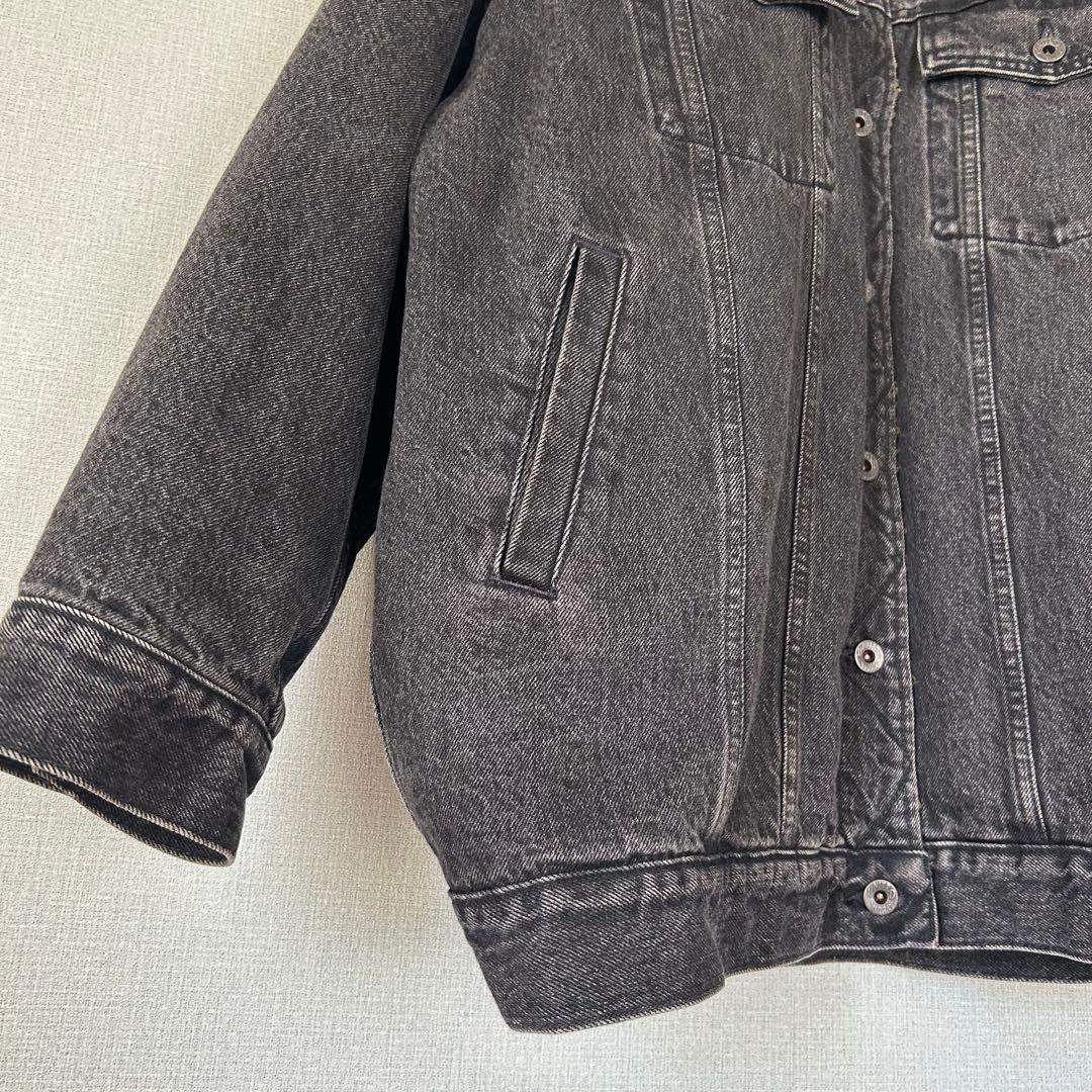 スピックアンドスパン【5 2/1】ボアデニムジャケット M ブラック