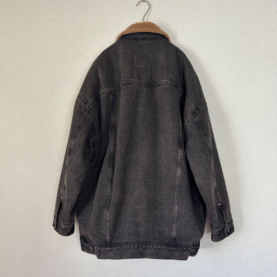 スピックアンドスパン【5 2/1】ボアデニムジャケット M ブラック
