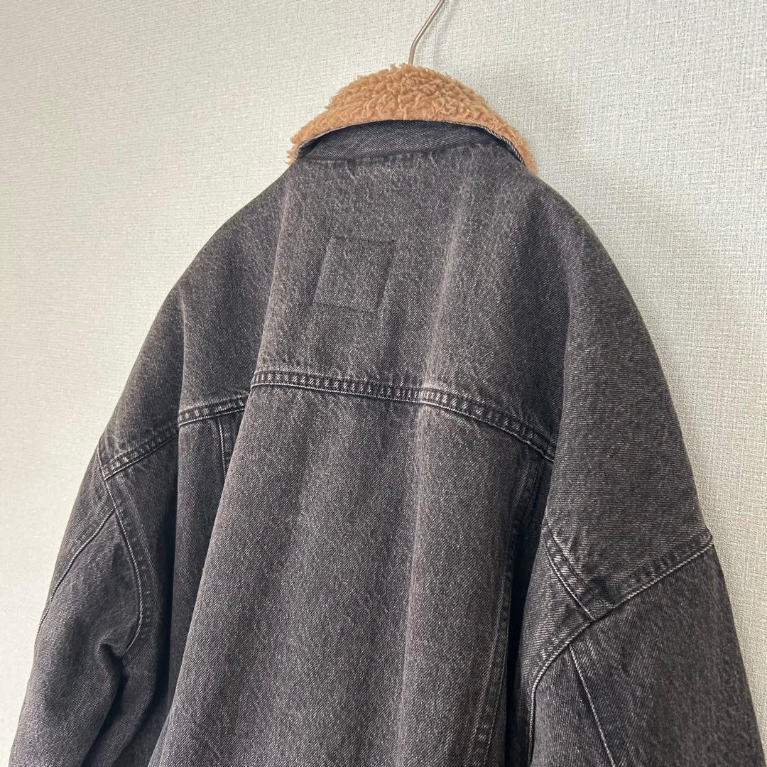 スピックアンドスパン【5 2/1】ボアデニムジャケット M ブラック