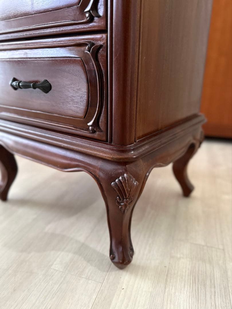 マホガニー　チェスト　6段 無垢材 ギギリビング 猫脚　木製 収納家具