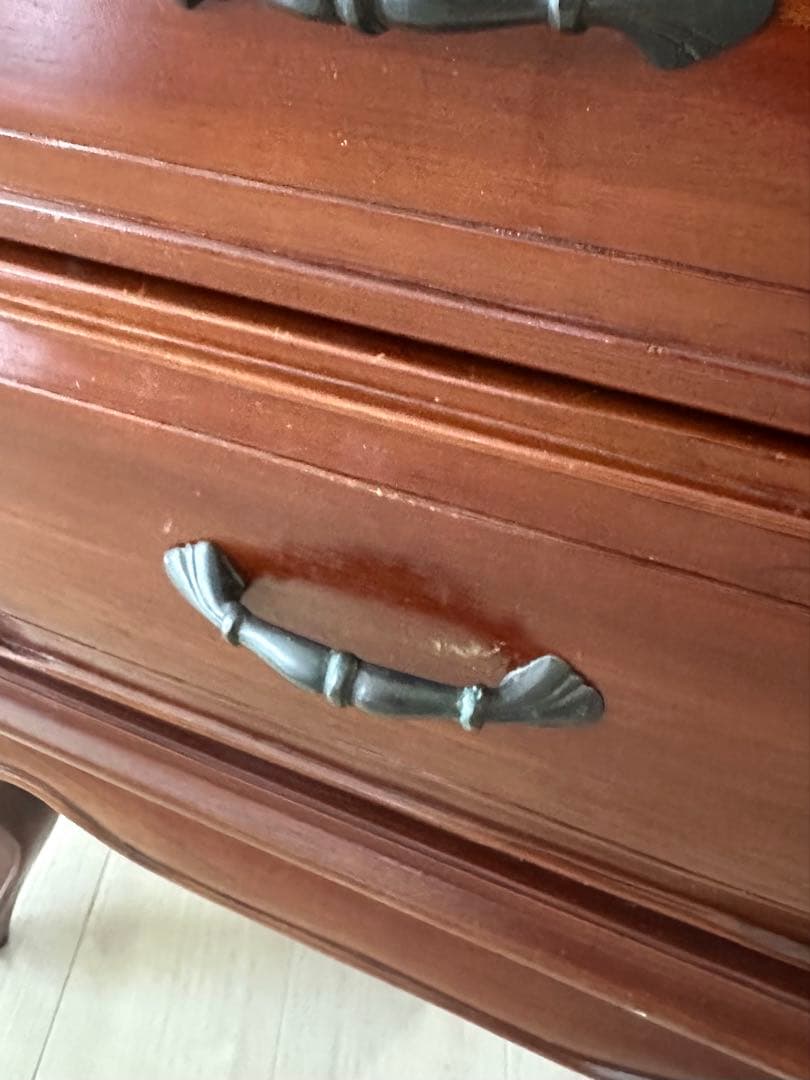 マホガニー　チェスト　6段 無垢材 ギギリビング 猫脚　木製 収納家具