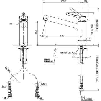 TKY01302j　キッチン用台付シングルレバー水栓