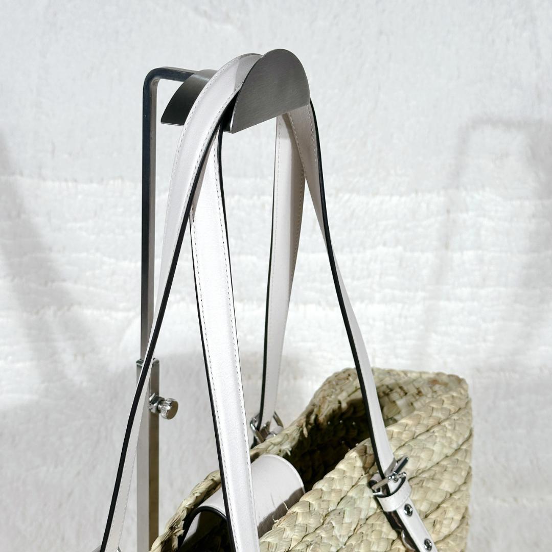 【美品】 ★日本未発売★ COACH コーチ ホワイト かごバッグ A4収納