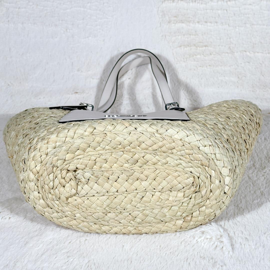 【美品】 ★日本未発売★ COACH コーチ ホワイト かごバッグ A4収納