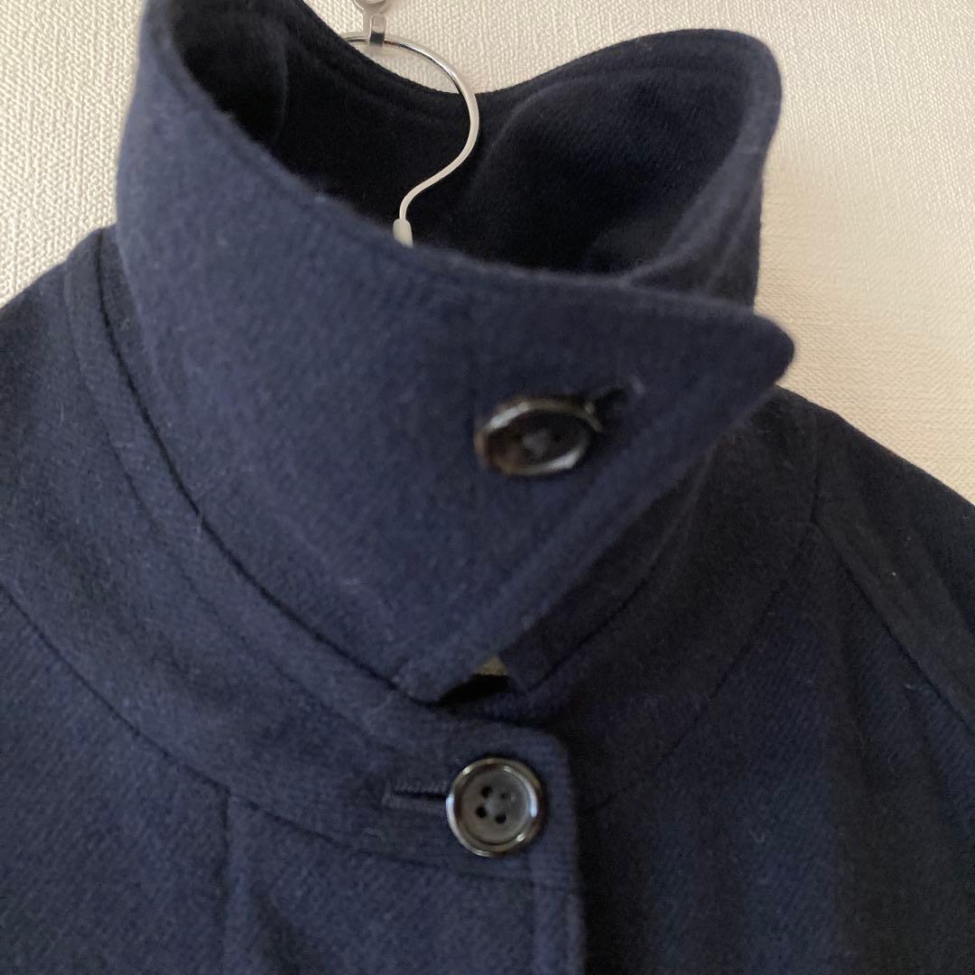 MARGARET HOWELL濃紺ウールロングコート　ステンカラーベルト　美品！
