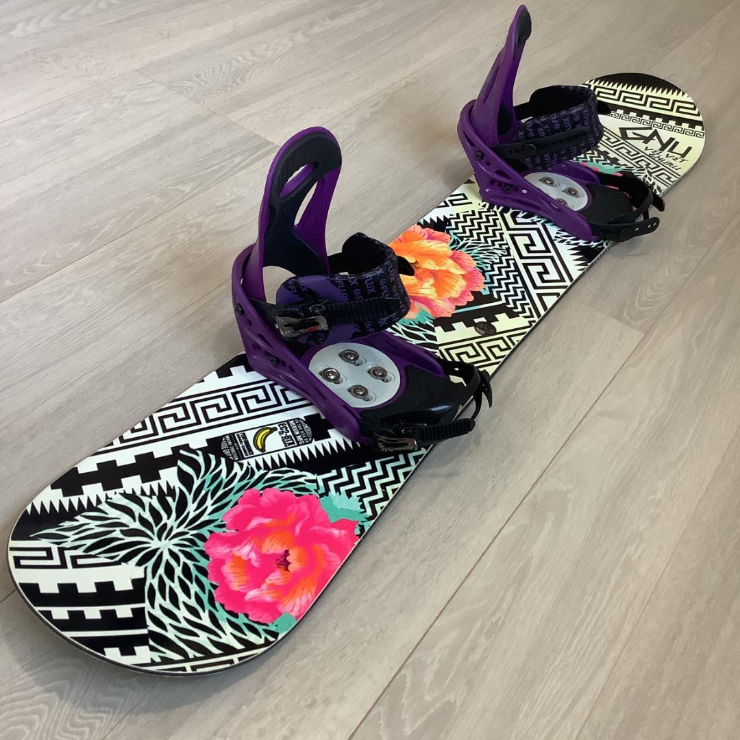 081 GNU143cm FLUX初心者レディーススノーボードセットグラトリにも