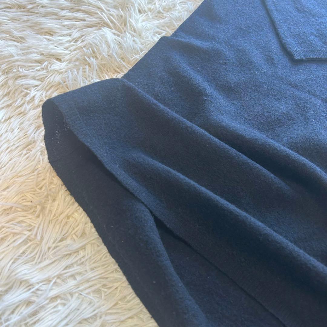 45R45rpm ウールラウンドカラー丸襟2wayロングニットワンピース　M