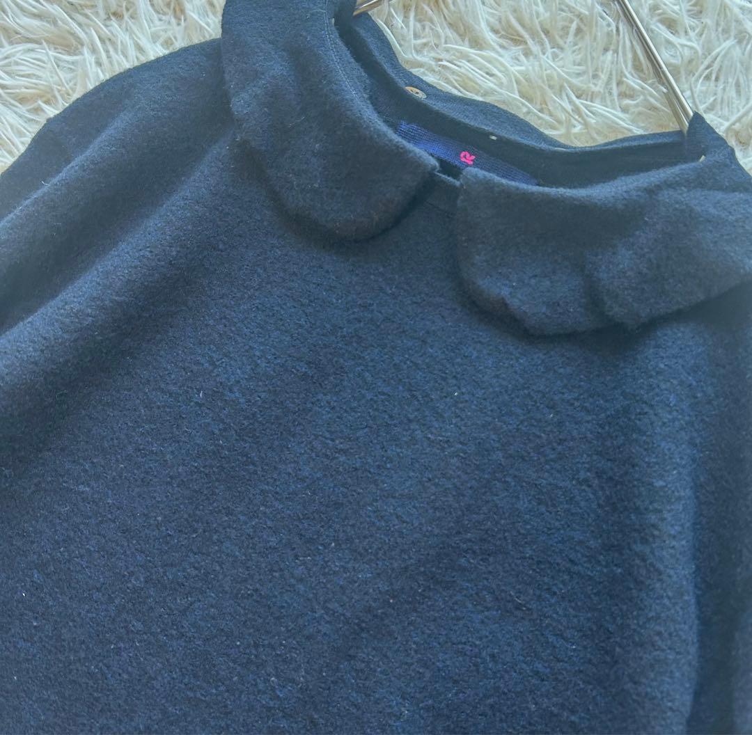 45R45rpm ウールラウンドカラー丸襟2wayロングニットワンピース　M