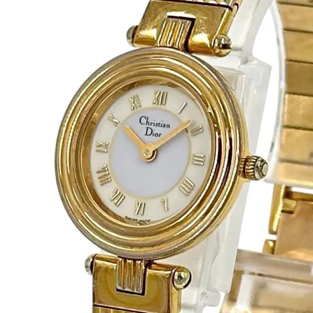 ディオール 腕時計　クオーツ　ゴールド　3051 レディース　ラウンド