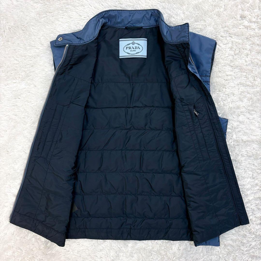 323【美品】プラダ‪☆三角プレートロゴ入りダウンベスト 希少カラー 即完売