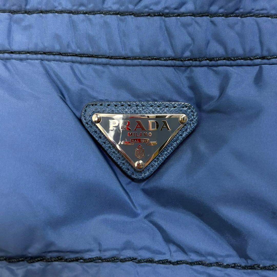 323【美品】プラダ‪☆三角プレートロゴ入りダウンベスト 希少カラー 即完売