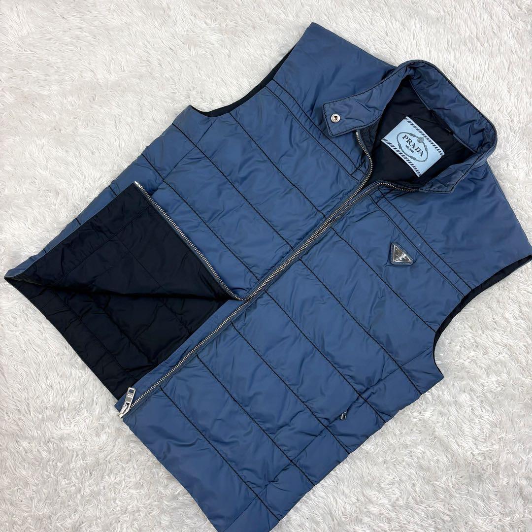 323【美品】プラダ‪☆三角プレートロゴ入りダウンベスト 希少カラー 即完売