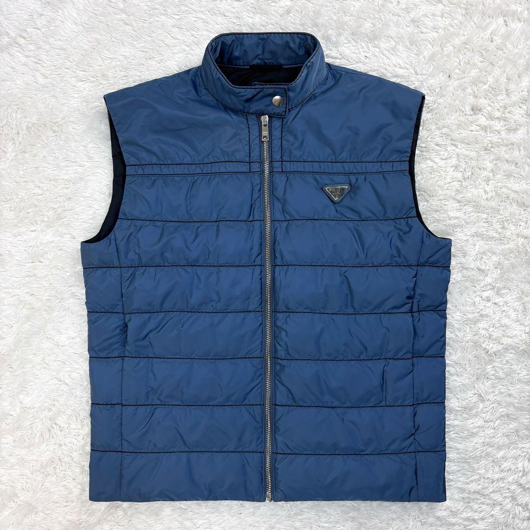 323【美品】プラダ‪☆三角プレートロゴ入りダウンベスト 希少カラー 即完売