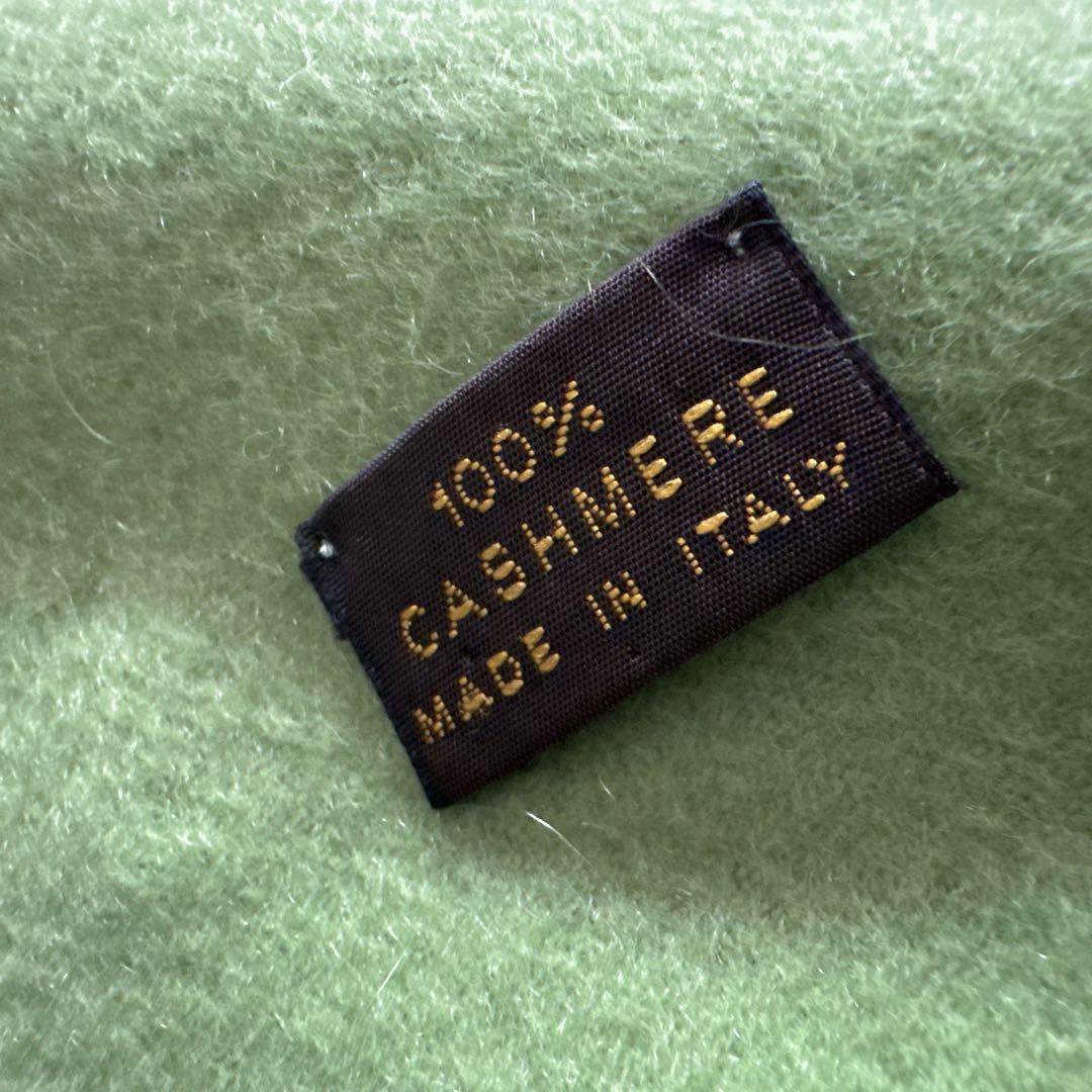 【極美品】ロロピアーナ カシミヤ100% マフラー 若草色 現行タグ ショート丈