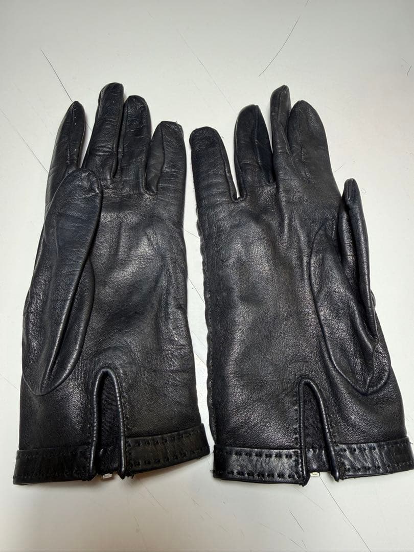 エルメス⭐︎レザー手袋 ブラック サイズ7 ⭐︎HERMES