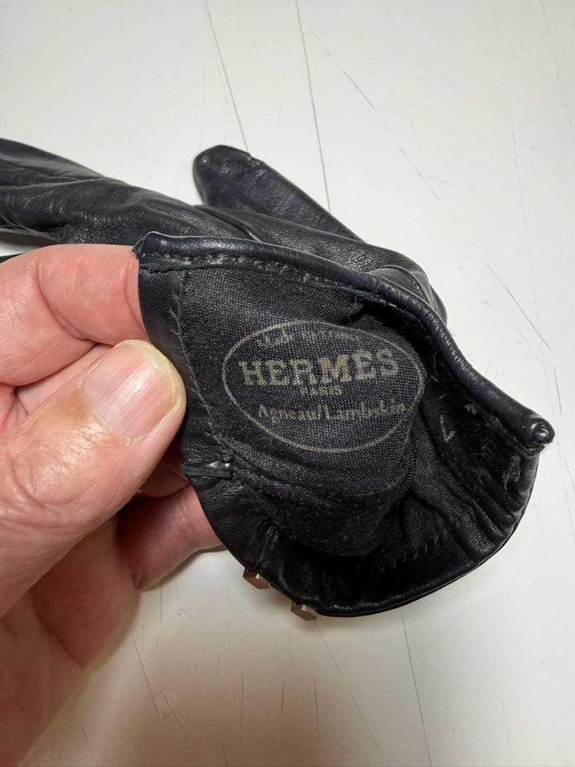 エルメス⭐︎レザー手袋 ブラック サイズ7 ⭐︎HERMES