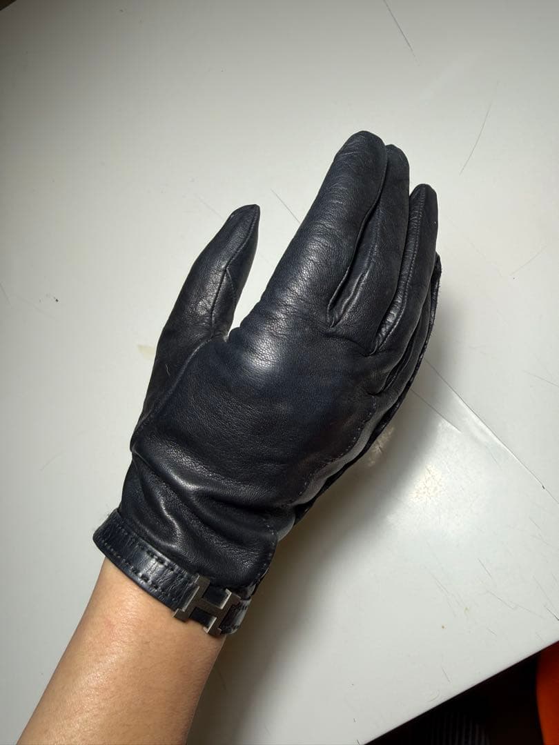 エルメス⭐︎レザー手袋 ブラック サイズ7 ⭐︎HERMES