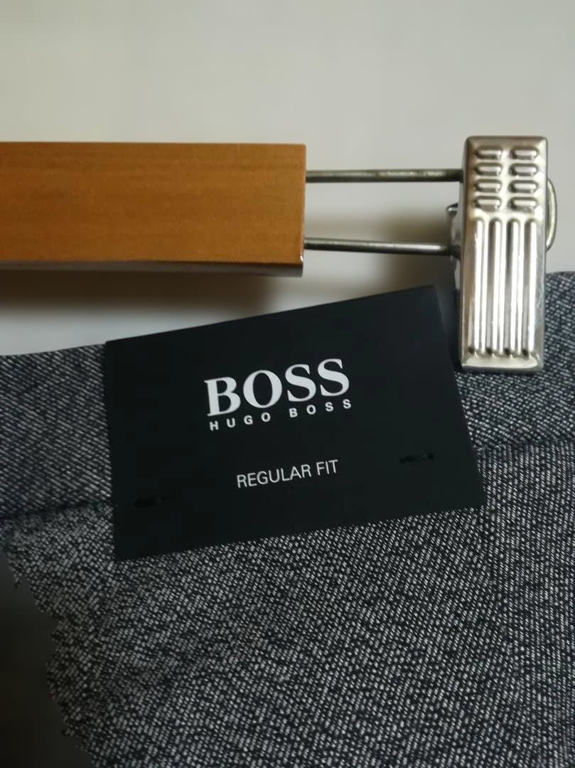 新品 HUGO BOSS 1プリーツ ウールスラックス グレー サイズ48