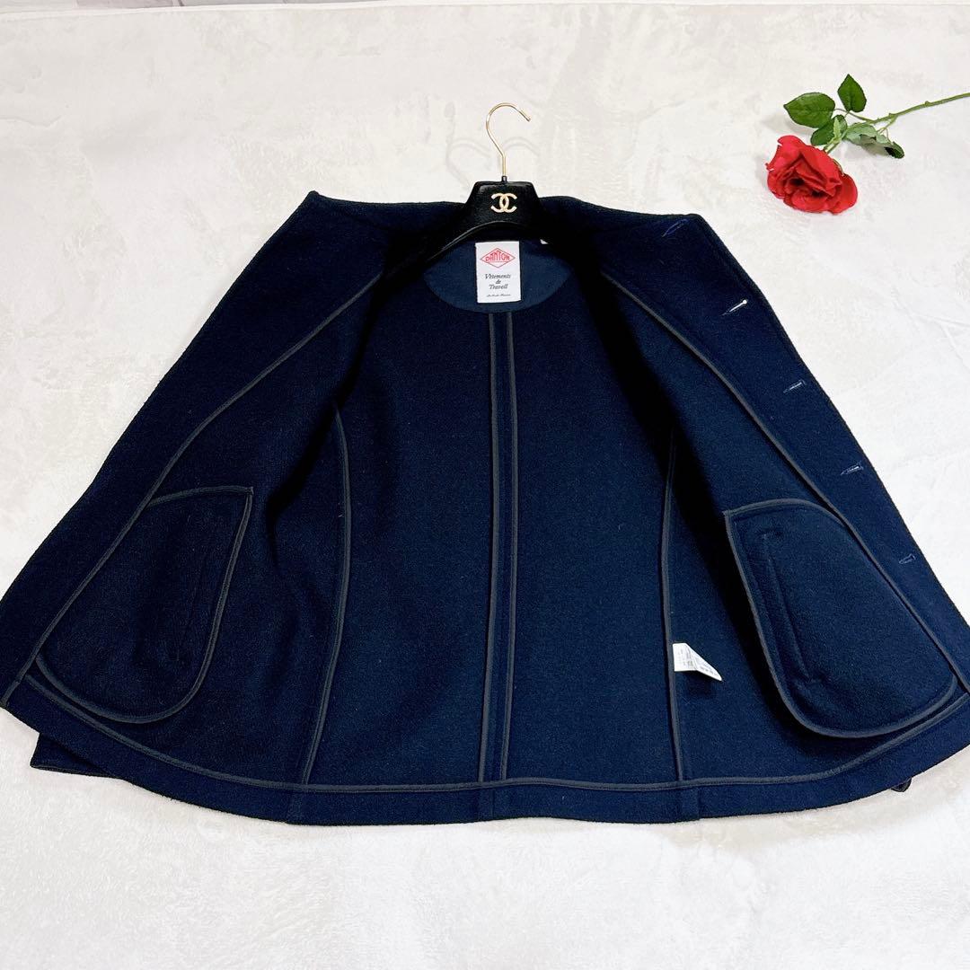 ほぼ未使用✨　danton ピーコート　ウール　ネイビー　42