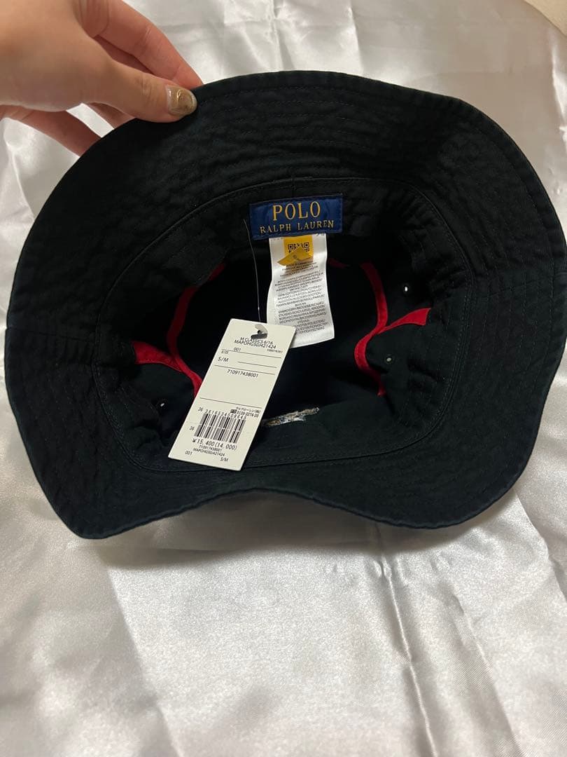 ★新品タグ付き★ラルフローレン ポロベア バケットハット　黒　S/Mサイズ