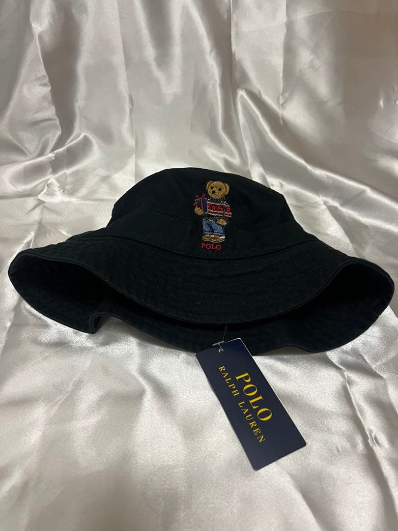 ★新品タグ付き★ラルフローレン ポロベア バケットハット　黒　S/Mサイズ