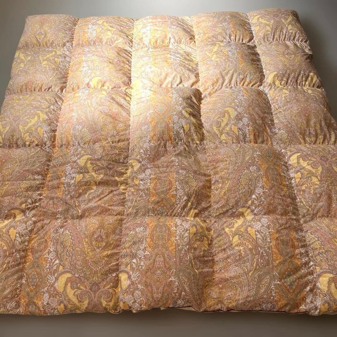 東京 西川産業 羽毛布団 ダブルサイズGolden Night ペイズリー柄