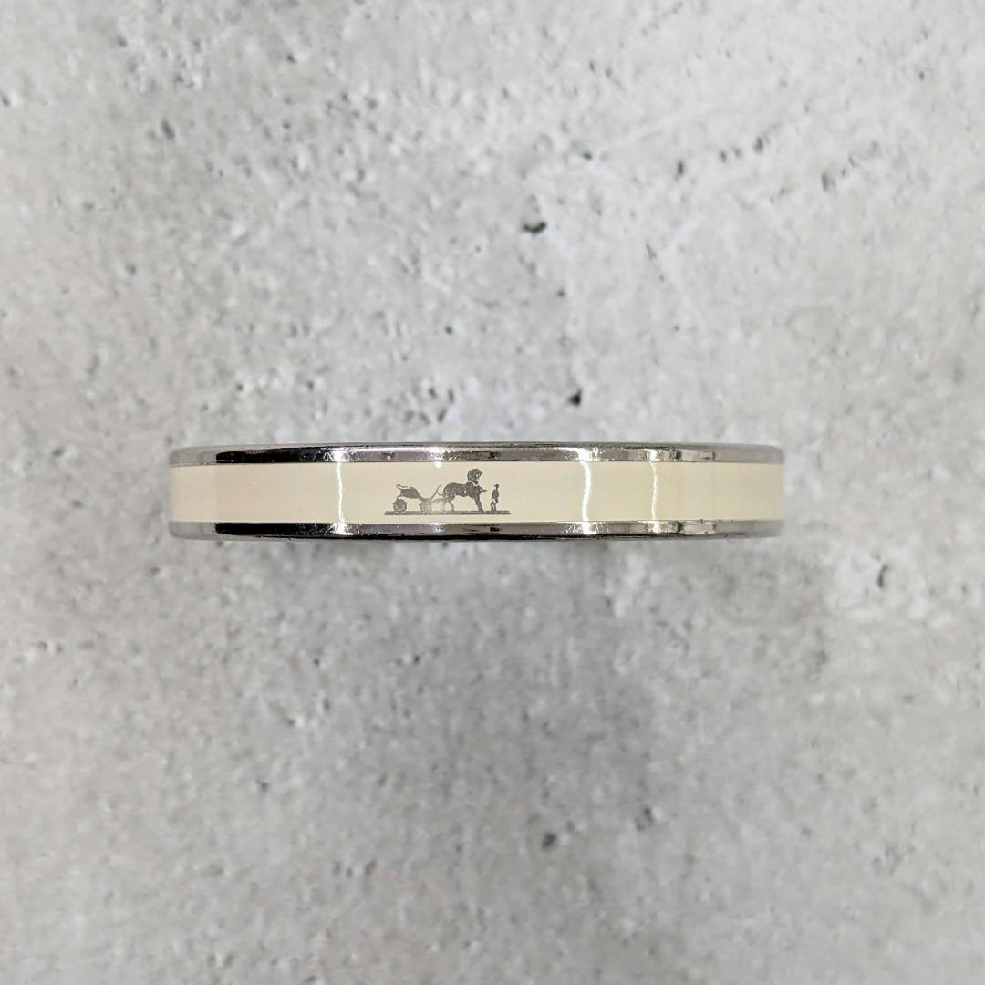 HERMES エルメス カレーシュPM シルバー 白 エナメル