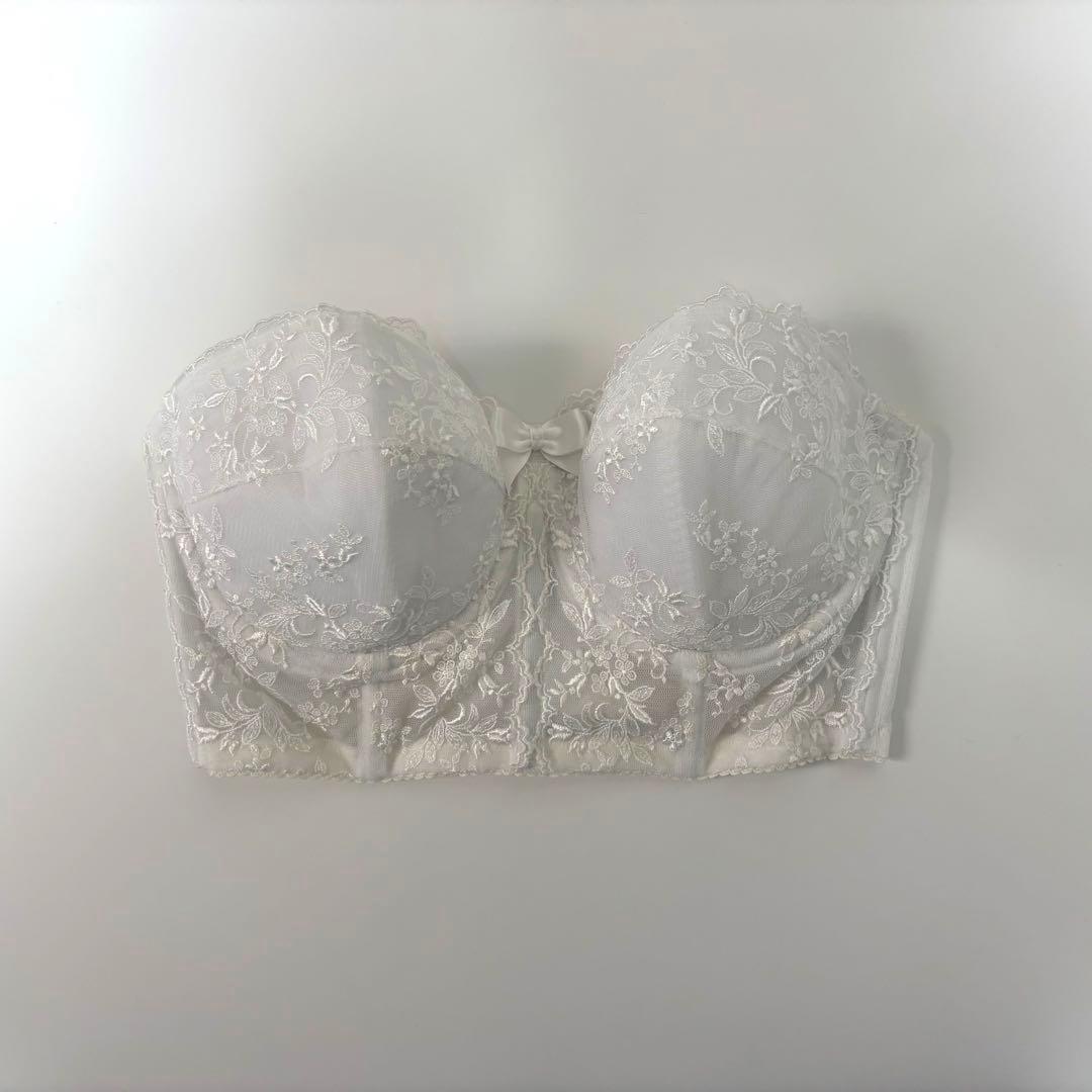 極美品 セモアブライダルインナー ホワイト ウェディングドレス 結婚式 収納袋付