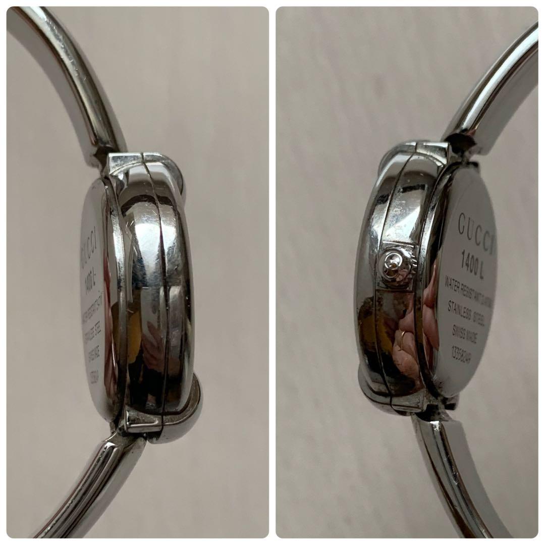 【稼働品】GUCCI■GG文字盤　バングル　レディースウォッチ