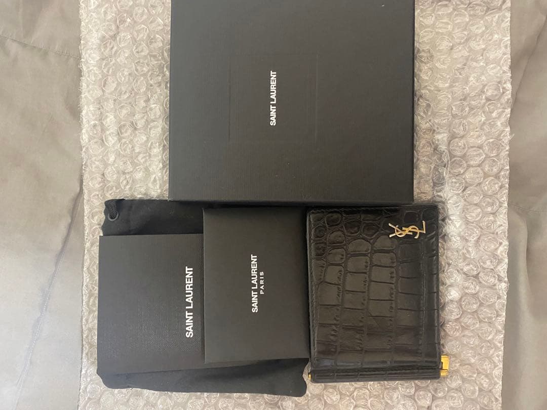 YSL クロコダイルレザー マネークリップ　サンローラン　財布