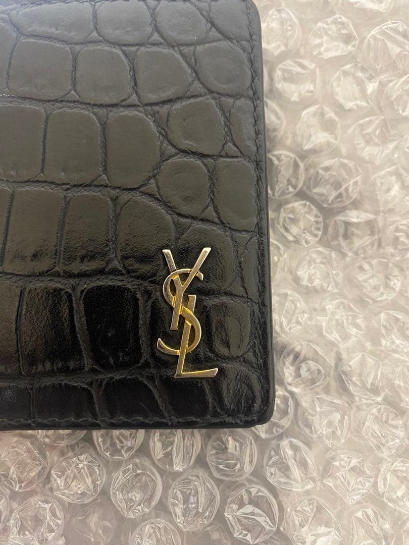 YSL クロコダイルレザー マネークリップ　サンローラン　財布