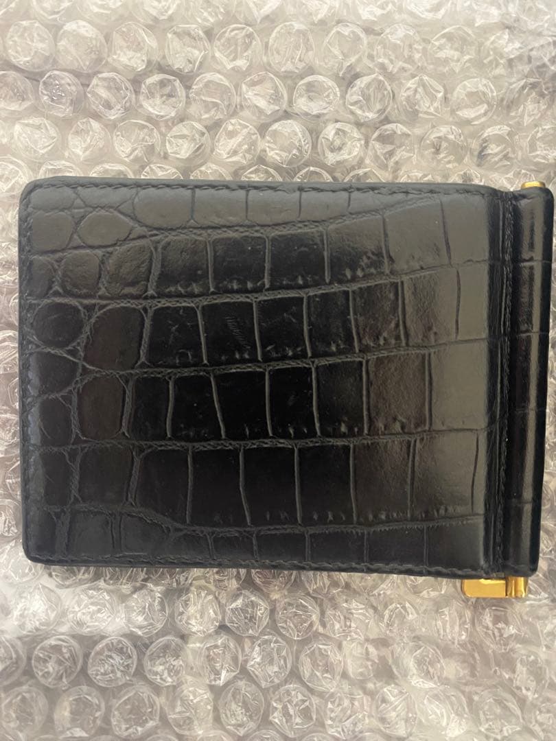 YSL クロコダイルレザー マネークリップ　サンローラン　財布