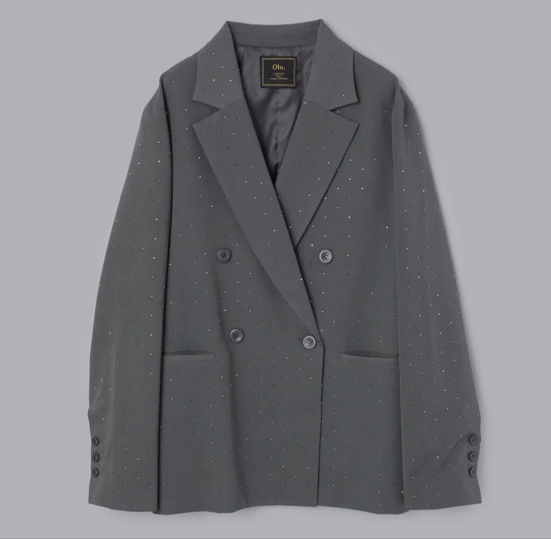 Olu. ラインストーンジャケット　新品未使用タグ付き　(color=グレー)